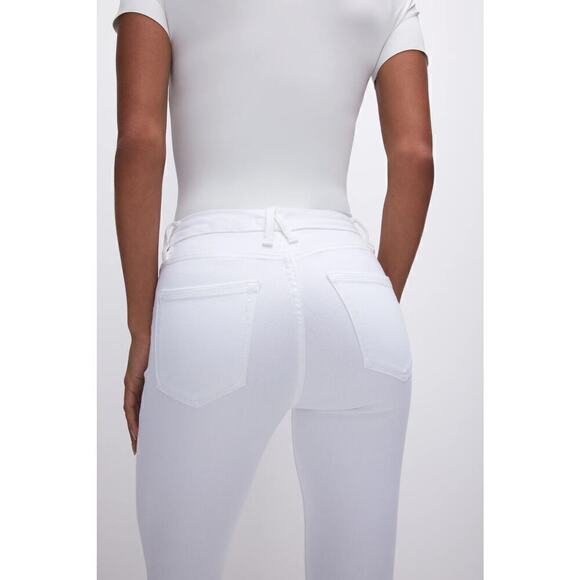 Good American Good Legs Skinny Jeans Mid Rise White Wash Denim NWT Size 10 - Picture 5 of 14